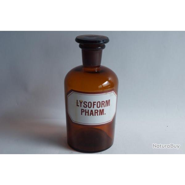 Ancien flacon d'apothicaire verre �maill� Lysophorm Pharm.