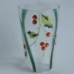 Gobelet verre &eacute;maill&eacute; Houx