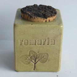 Pot &agrave; &eacute;pices Romarin c&eacute;ramique Herbier Raymonde Leduc Vallauris