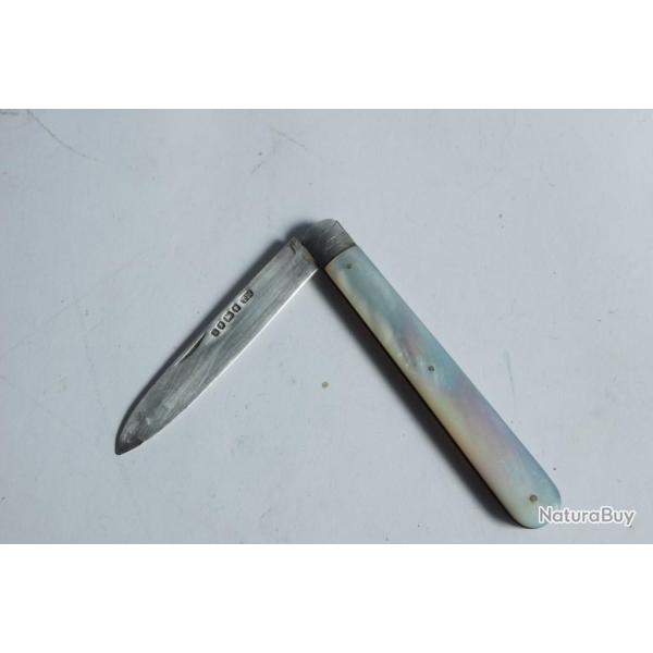 Couteau � fruits de poche argent et nacre
