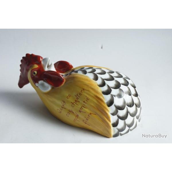 Coq mural fa�ence d�vidoir � ficelle Royal Worcester