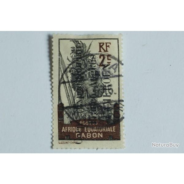 Timbre Cameroun colonie Fran�aise gabon surcharg� 2c 1915 oblit�r�