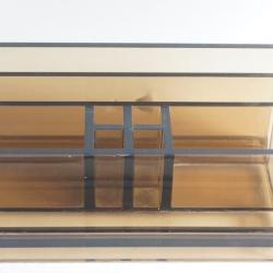 Organiseur de bureau acrylique fum&eacute; design