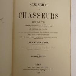 Livre Conseils aux chasseurs H. ROBINSON 1865 Chasse