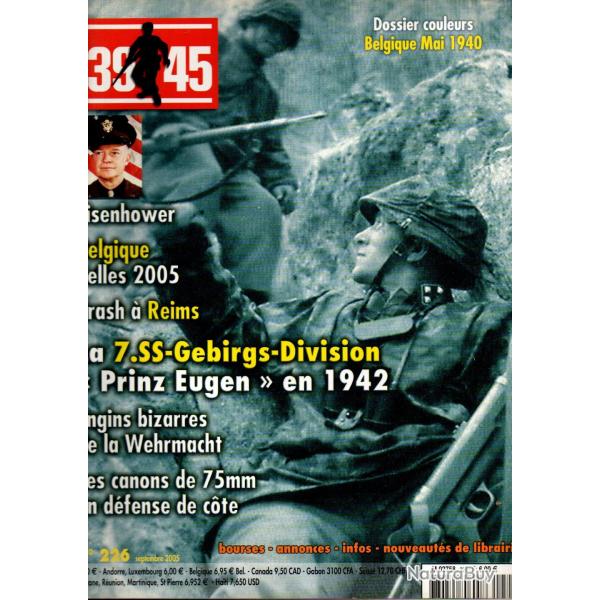 39-45 Magazine 226 canon de 75 d�fense coti�re , eisenhower part 1, n 4 commando, blind�s sp�ciaux W