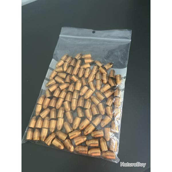 lot de 100 ogives 9mm 124 gr