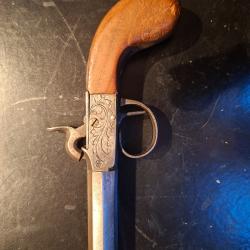 Pistolet de voyage &agrave; percution 19eme si&eacute;cle