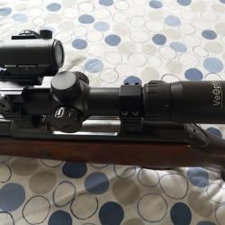Carabine VOERE 9.3x62 avec optique combin&eacute; lunette et point rouge
