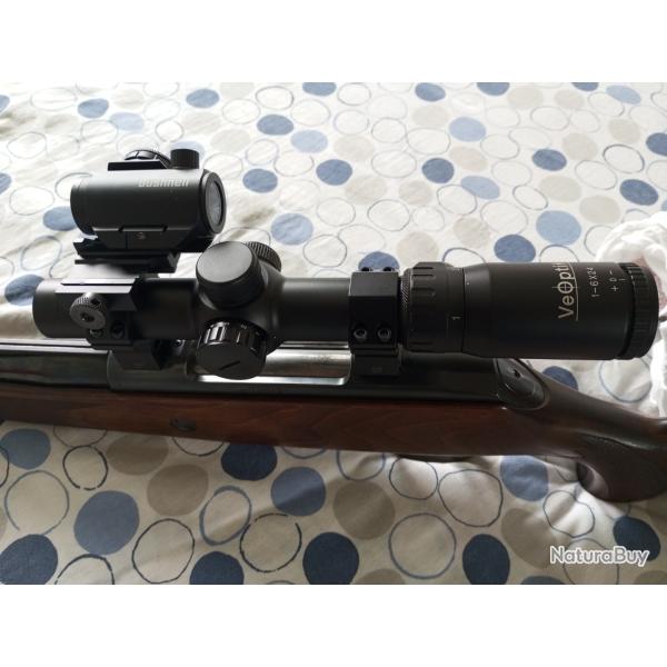 Carabine VOERE 9.3x62 avec optique combin� lunette et point rouge