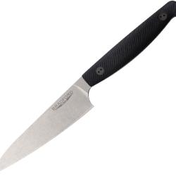 Couteau Office Bradford Knives Lame Acier AEB-L Stonewash Manche G10 Noir Etui Cuir USA BRADG10PAR