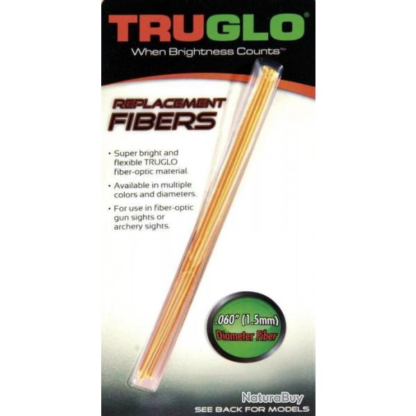 SET DE 5 FIBRES OPTIQUE FLUO BICOLORE - TRUGLO DIAMETRE 2 MM