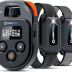 Colliers de Dressage Chien 2Pcs Longue Port&eacute;e 3.2Km 4 Mode &Eacute;tanche IPX7 &Eacute;cran LCD Clicker Lumi&egrave;re