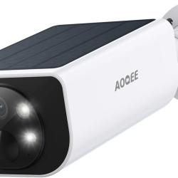 Cam&eacute;ra de Surveillance Solaire WiFi 2K Angle 100&deg; D&eacute;tection PIR Vision Nocturne Couleur &Eacute;tanche IP65