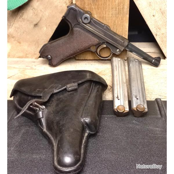 Superbe Luger P08 DWM 1916 - 100% Mono-matricule - �tui 1916 & Accessoires d'origine