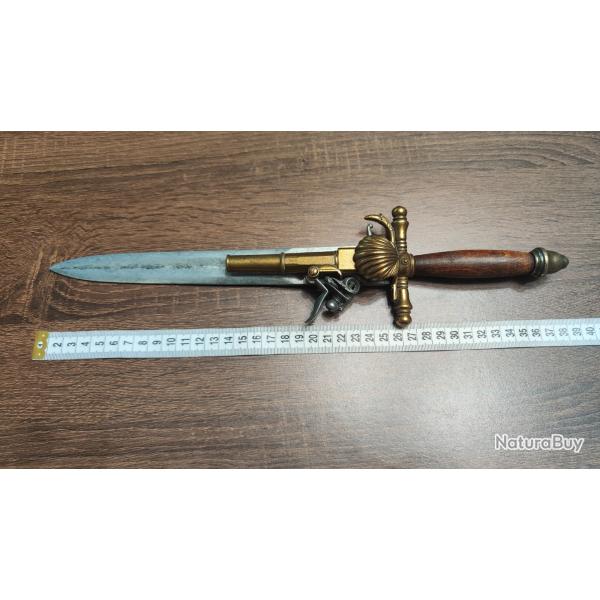 Dague pistolet a silex ( reproduction ) d�corative ou collection