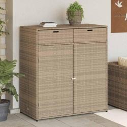 Armoire de rangement beige 105x55x113 cm r&eacute;sine tress&eacute;e