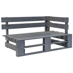 Banc d'angle palette de bois gris