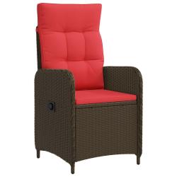Chaise de inclinable Marron et rouge polyrotin