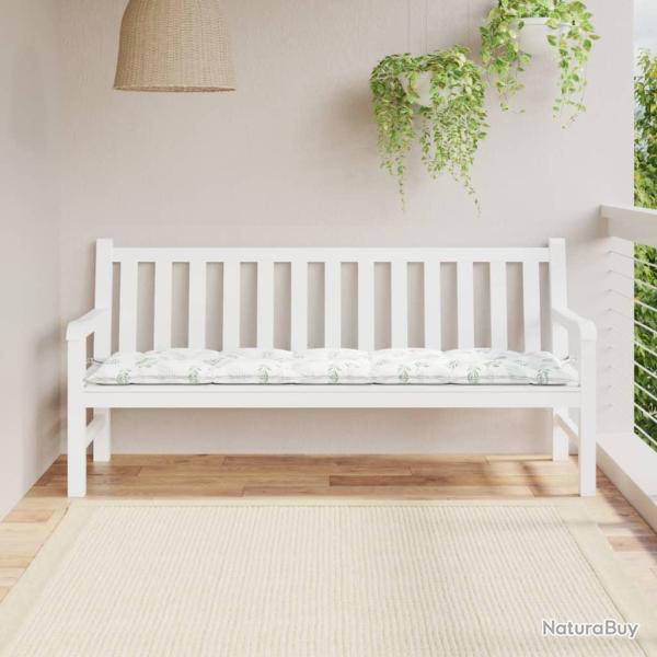 Coussin de banc de motif de feuilles 180x50x7 cm