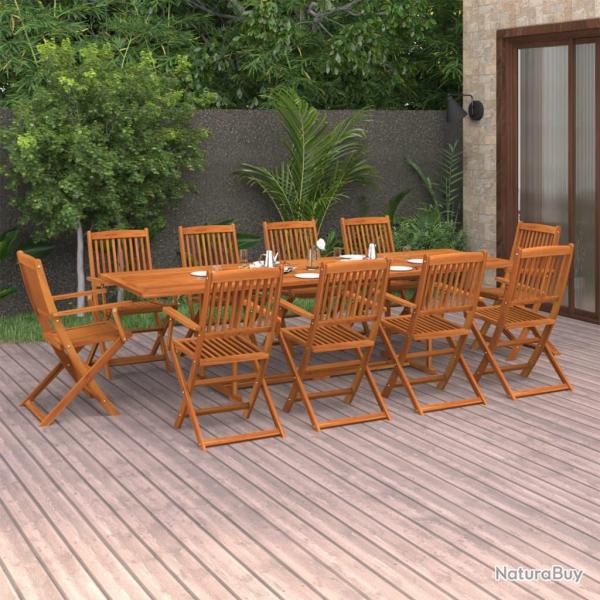 Ensemble � manger de 11 pcs 280x90x75 cm bois d'acacia