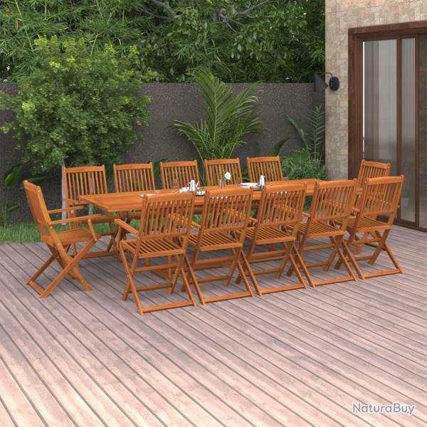 Ensemble � manger de 13 pcs 280x90x75 cm bois d'acacia