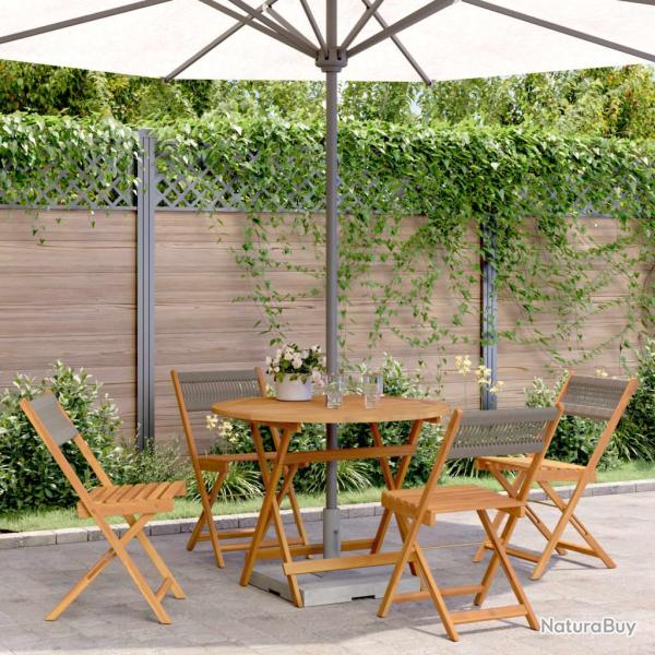 Ensemble � manger de 5pcs gris polypropyl�ne bois massif