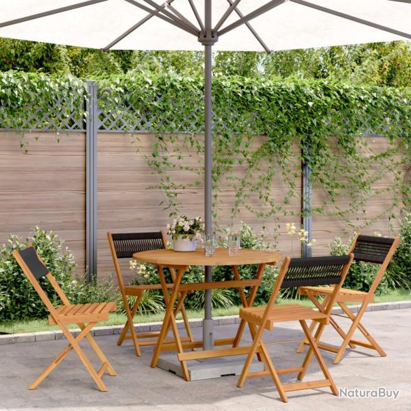 Ensemble � manger de 5pcs noir polypropyl�ne bois massif