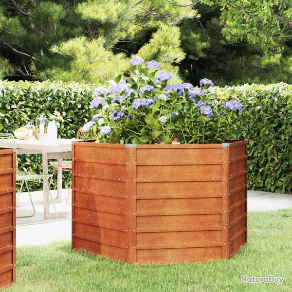 Lit sur�lev� de rouill� 129x129x77 cm acier corten