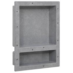 Niche de douche avec 2 compartiments Gris mat 41x51x10 cm