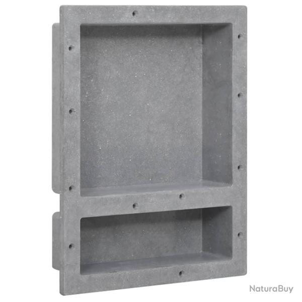 Niche de douche avec 2 compartiments Gris mat 41x51x10 cm