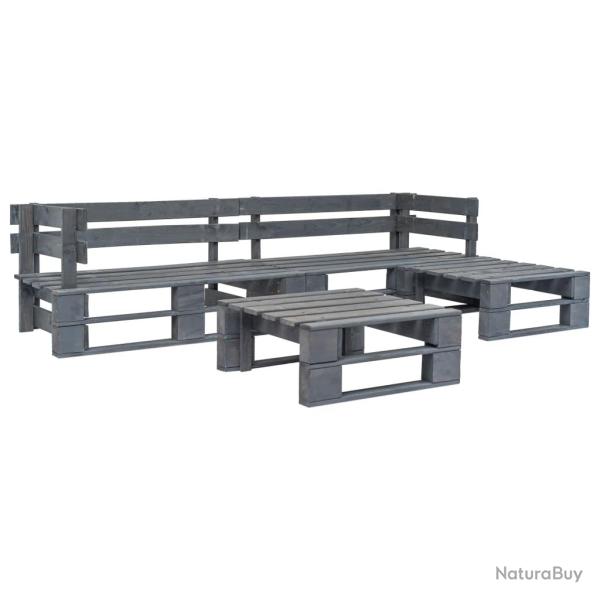 Salon de palette 4 pcs Bois Gris