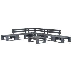 Salon de palette 6 pcs Bois Gris