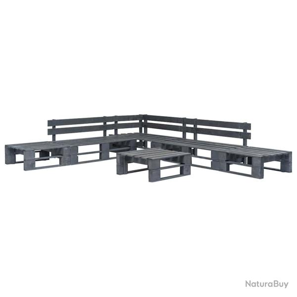 Salon de palette 6 pcs Bois Gris
