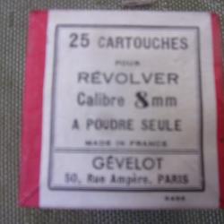 boite vide de cartouches Gevelot 8 mm