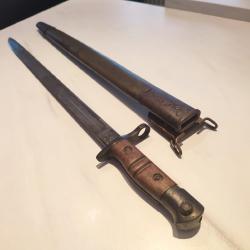 Ba&iuml;onnette US Remington Pattern 1913 dat&eacute;e 09/1917 avec fourreau d'origine