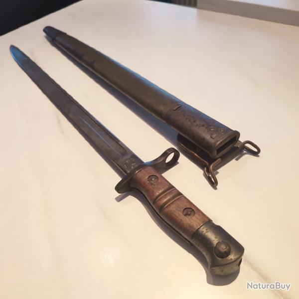 Ba�onnette US Remington Pattern 1913 dat�e 09/1917 avec fourreau d'origine