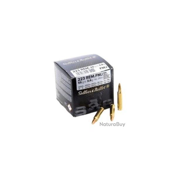 SELLIER & BELLOT CARTOUCHES SB 223 REM FMJ VRAC x100 55GR 3.6g
