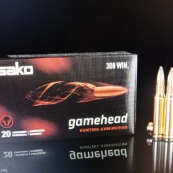 Sako 308 win 9.7g 150gr gamehead sp 152a 20 munitions