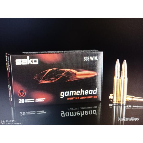Sako 308 win 9.7g 150gr gamehead sp 152a 20 munitions