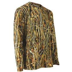 Soldes ! T shirt manches longues Ghost Camo roseaux Wet polyester alv&eacute;ol&eacute;