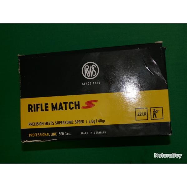 Cartouches 22LR RWS RIFLE MATCH S par 500