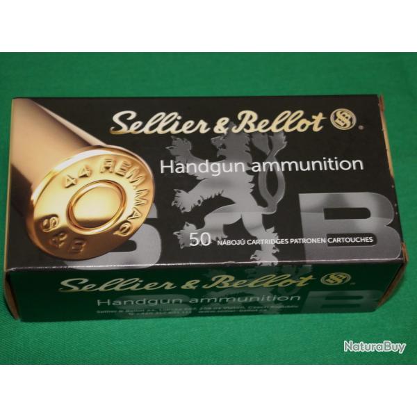 Boite de 50 cartouches de 44 REM MAG SP 240GR SELLIER & BELLOT