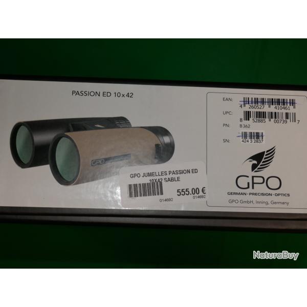 Jumelles GPO PASSION ED 10X42 SABLE