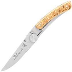Couteau pliant LE THIERS DOZORME LINER LOCK NATURE FEUILLAGE 10,5CM INOX