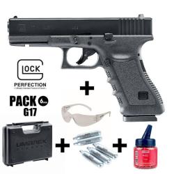 PISTOLET GLOCK 17 Noir - 6 mm BB - CO&sup2; 2J Arme en pack pr&ecirc;t &agrave; jouer
