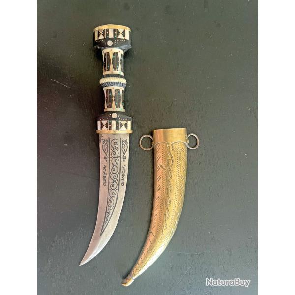 ANCIEN IMPOSANT POIGNARD TRADITIONNEL SYRIEN, FIN DU XX�, COUTEAU PERSE, ARABE, ASIE