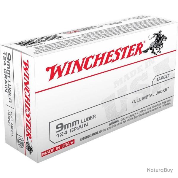 Balles 9 mm Luger 124 Gr USA Fmj X50