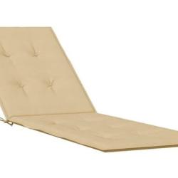 Coussin chaise longue tissu beige 180x50x4 cm confortable anti glissement
