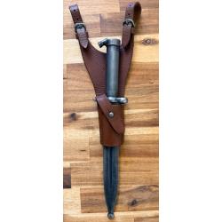 Ba&iuml;onnette su&eacute;doise mod&egrave;le 1896 - Compl&egrave;te avec porte-fourreau