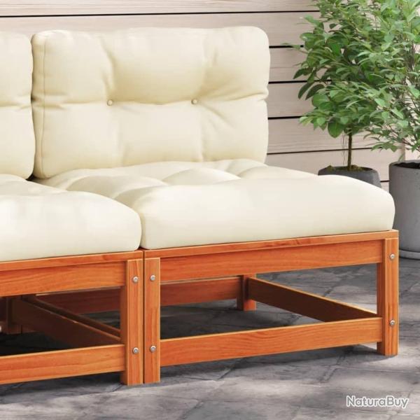 Canap� jardin sans accoudoirs coussins cire marron massif pin